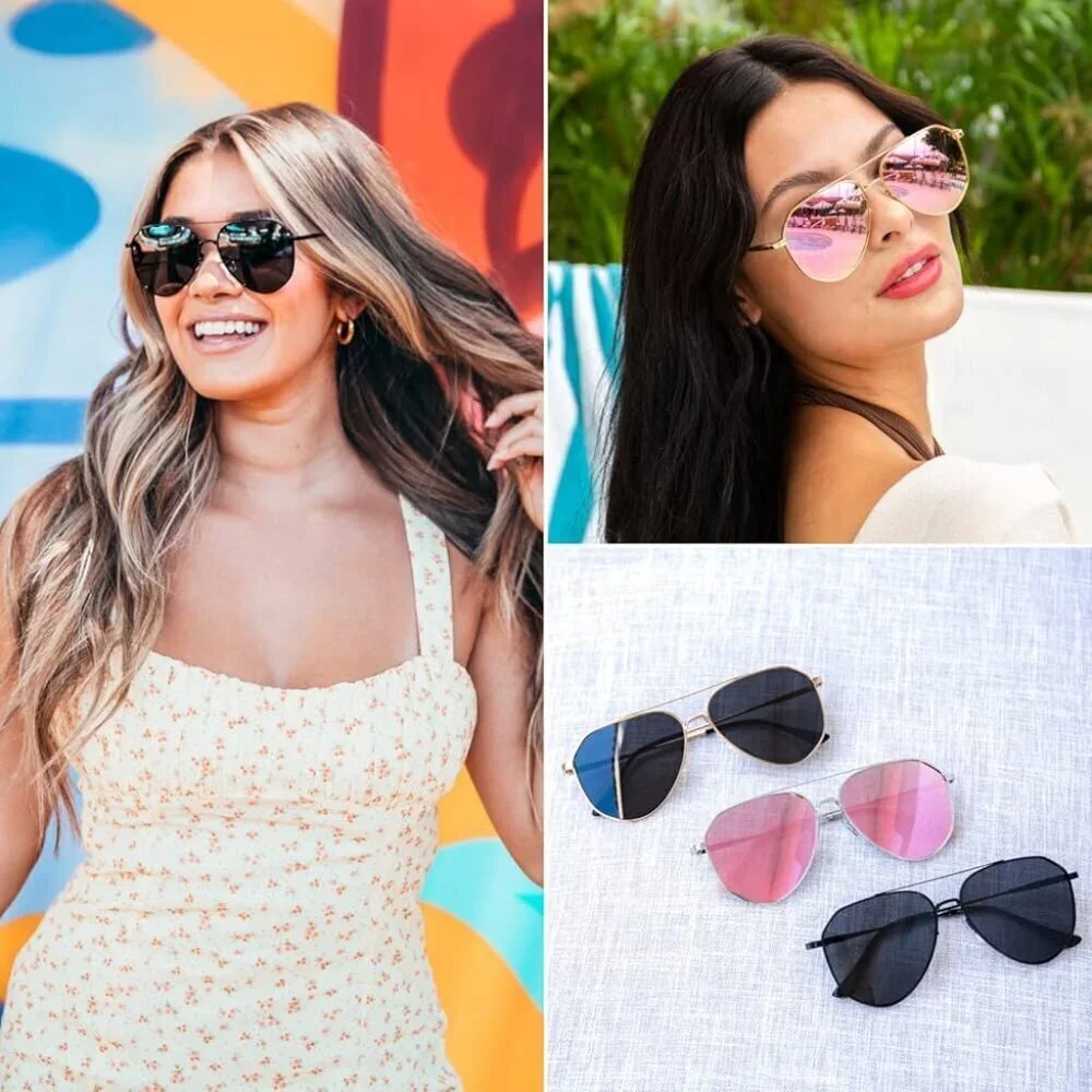 Aviator sunglasses bundle Wear me Pro WMP Eyewear Ramsey and Lucky Brand lot 2